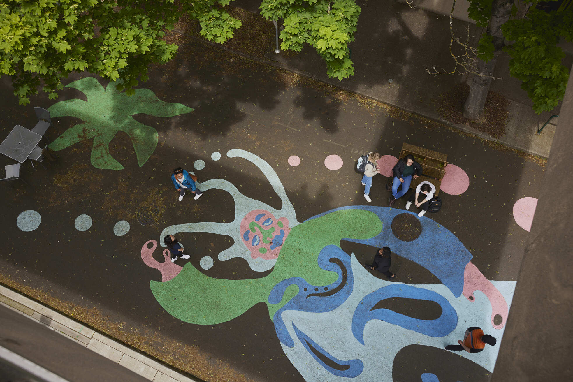 picture of a mural painted on a street
