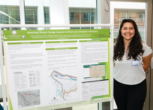 Jovanna Quezada-Montano, LSAMP student, presenting at 2022 LSAMP symposium.