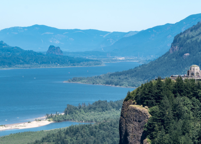 Vista House and Columbia River