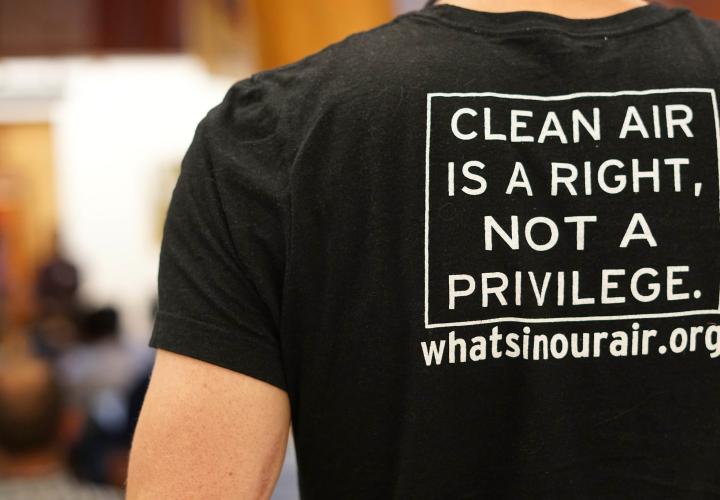 clean air is a right, not a privilege t-shirt