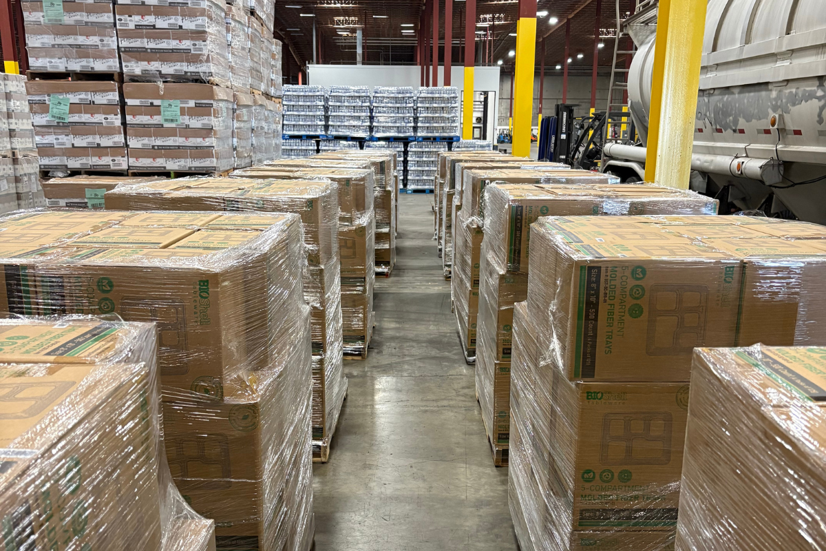 Boxes in a warehouse