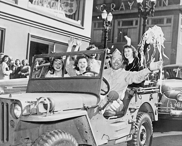 PSU Students celebrating the end of World War II