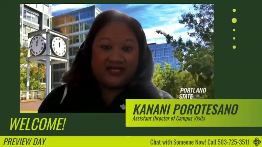 Kanani Porotesano, Assistant Director of Campus Visits at PSU Preview Day