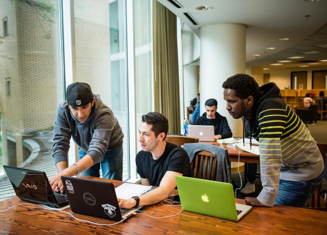 Students using laptops