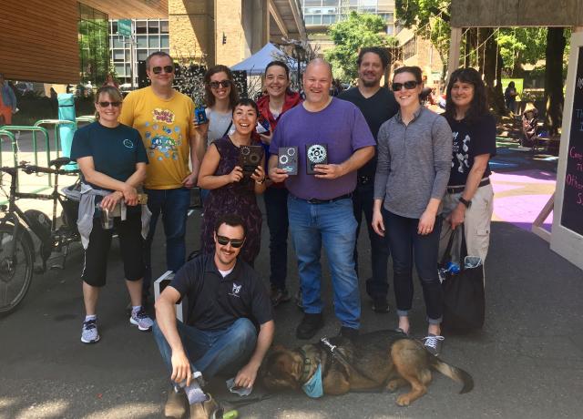 Group of OIT employees accepting Bike Awards