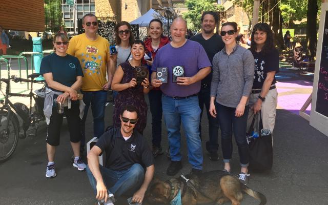 Group of OIT employees accepting Bike Awards