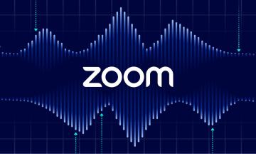 The words "zoom" with a soundwave image behind it.
