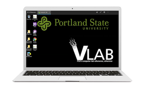 Laptop with PSU's VLAB in use.