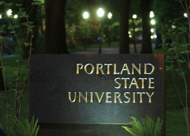 Portland State University Sign