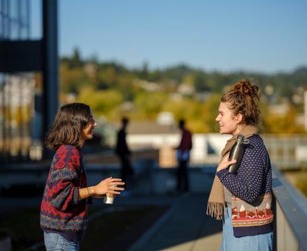 students talking