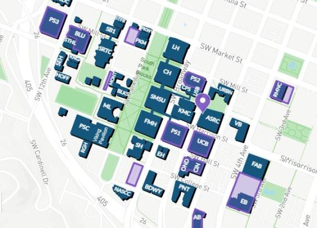 PSU campus map of parking locations