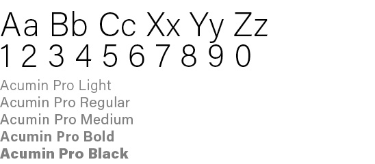 Example of Acumin Pro font