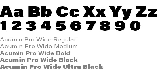 Example of Acumin Pro Wide font