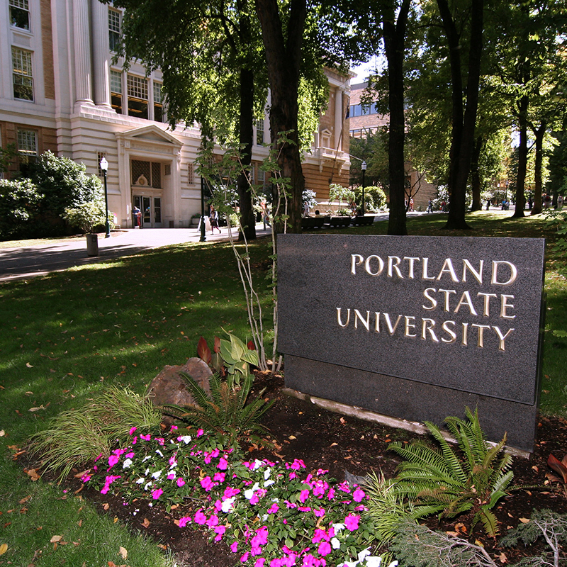 Portland State University park blocks sign