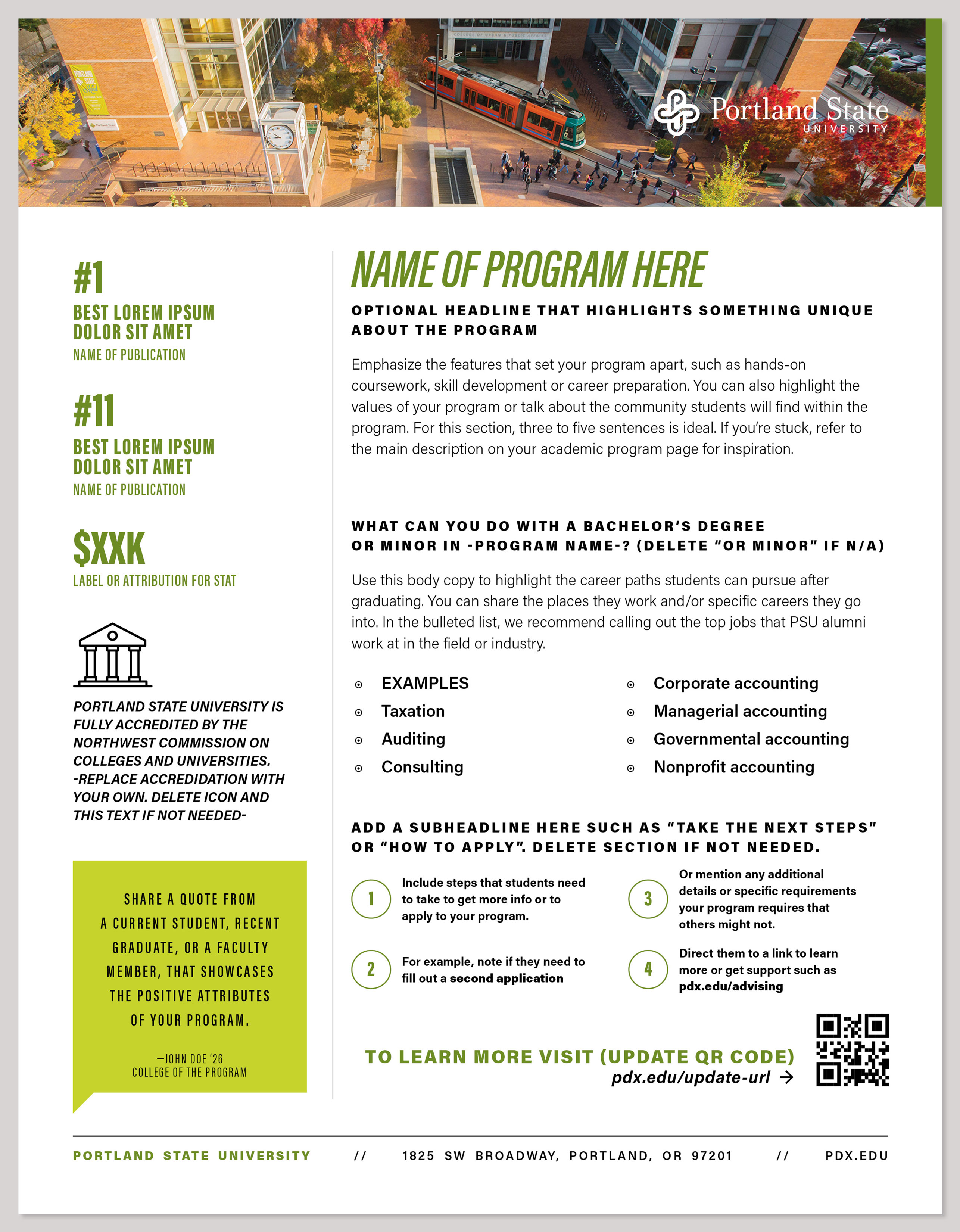 Programs One Pager Template