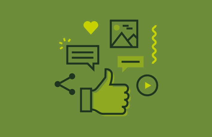 Illustrated social media iconography