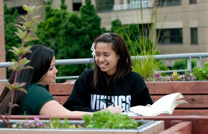 Students together outside