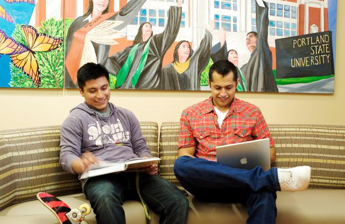 Students studying together