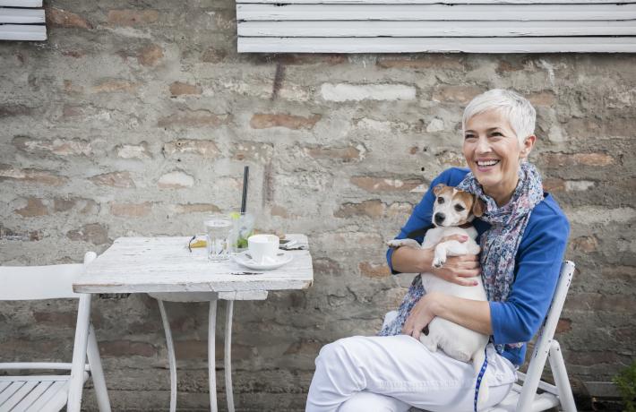 Older woman with dog