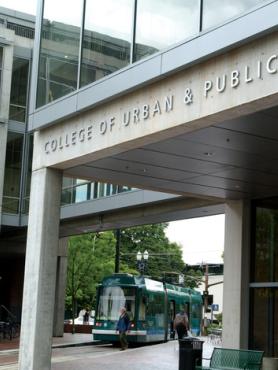 College of Urban & Public Affairs plaza