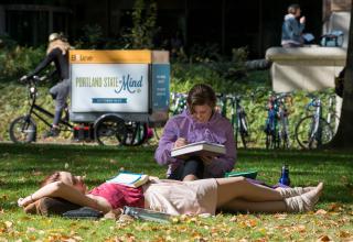 Students on the park blocks