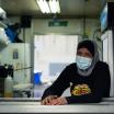 Woman working in food cart