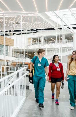 Public health students walking