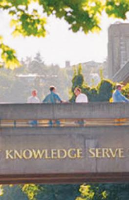 image of bridge, which reads "let knowledge serve the city"