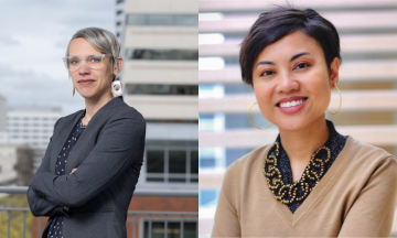 Professional photos of Dr. Megan Horst (left) and Maria Sipin