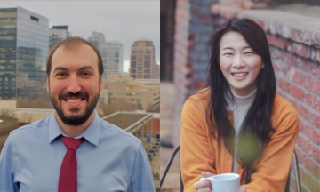 Professional photos of Dr. Ozcan Tunalilar (left) and Minju Kim