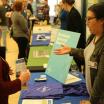 Tables at an internship fair