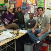 Group of students sitting on a table