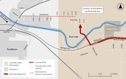 A map shows the recommended riverside alignment.