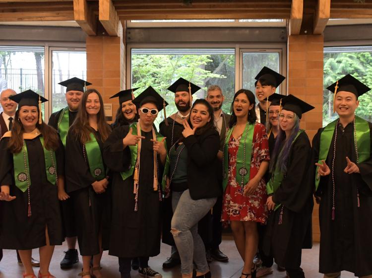 Group of student veterans graduating