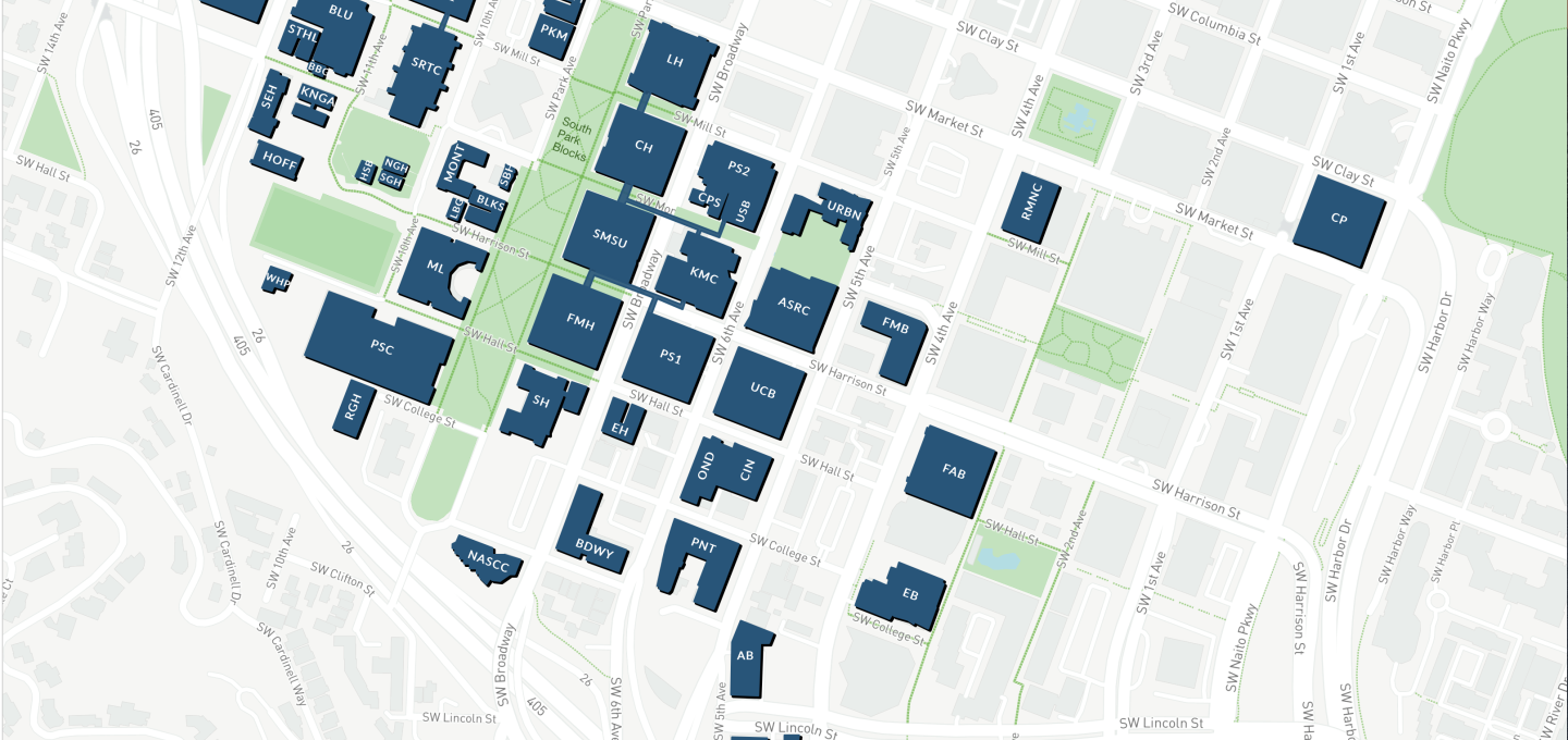 university of portland campus map Campus Map Portland State University