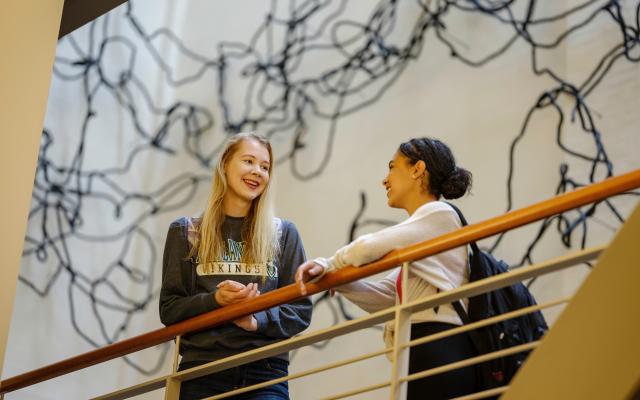 Two students having a conversation