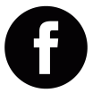 Facebook icon of a black circle with an "f"
