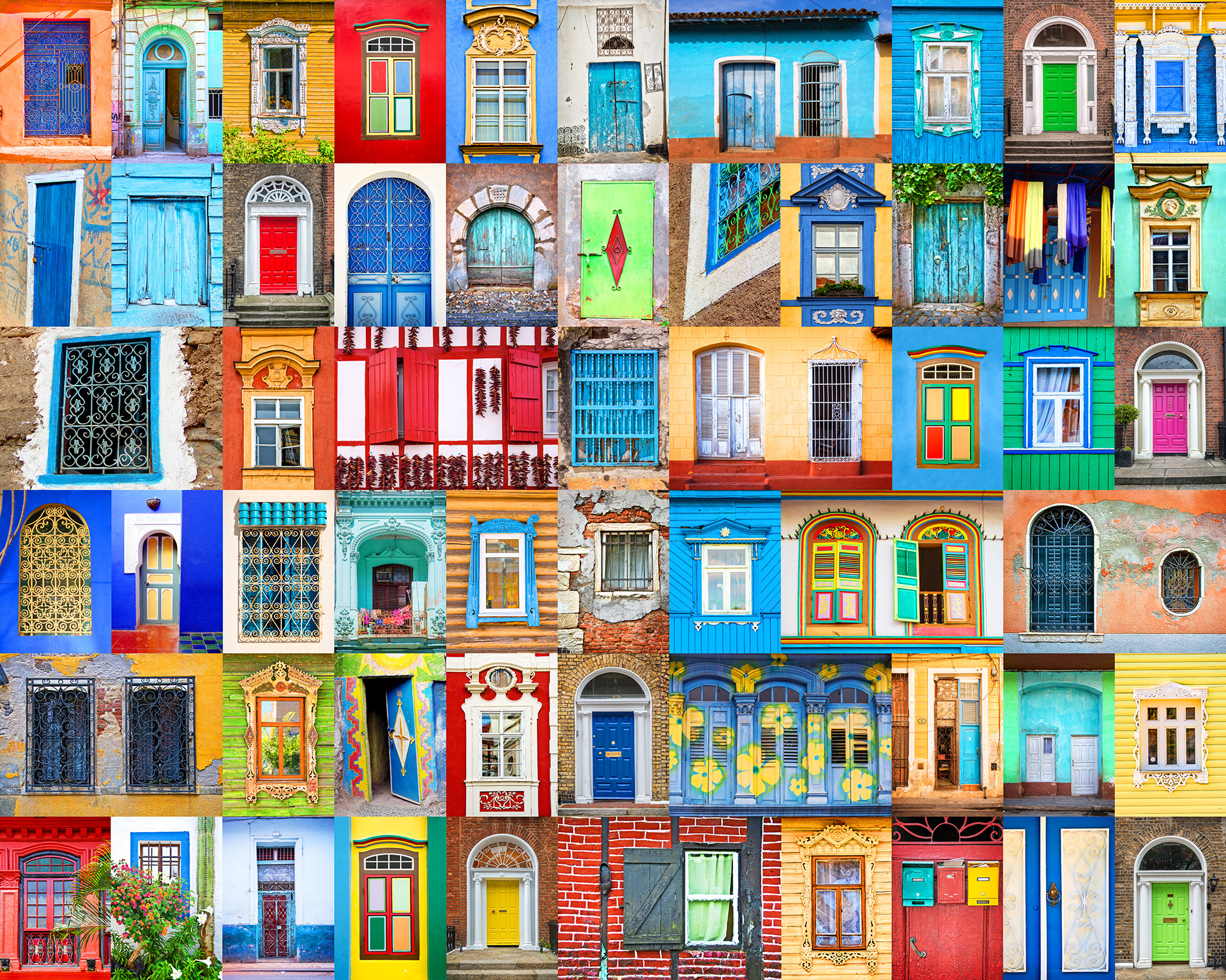 colorful doorways of the world
