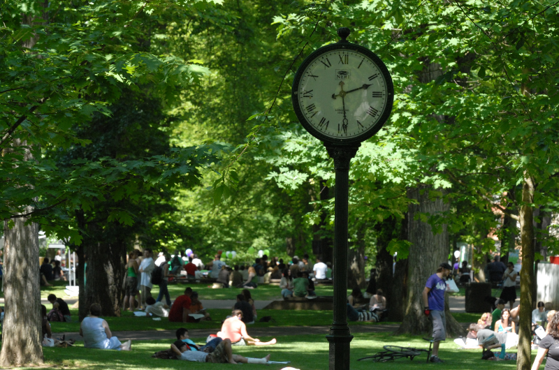 An outdoor image with many people