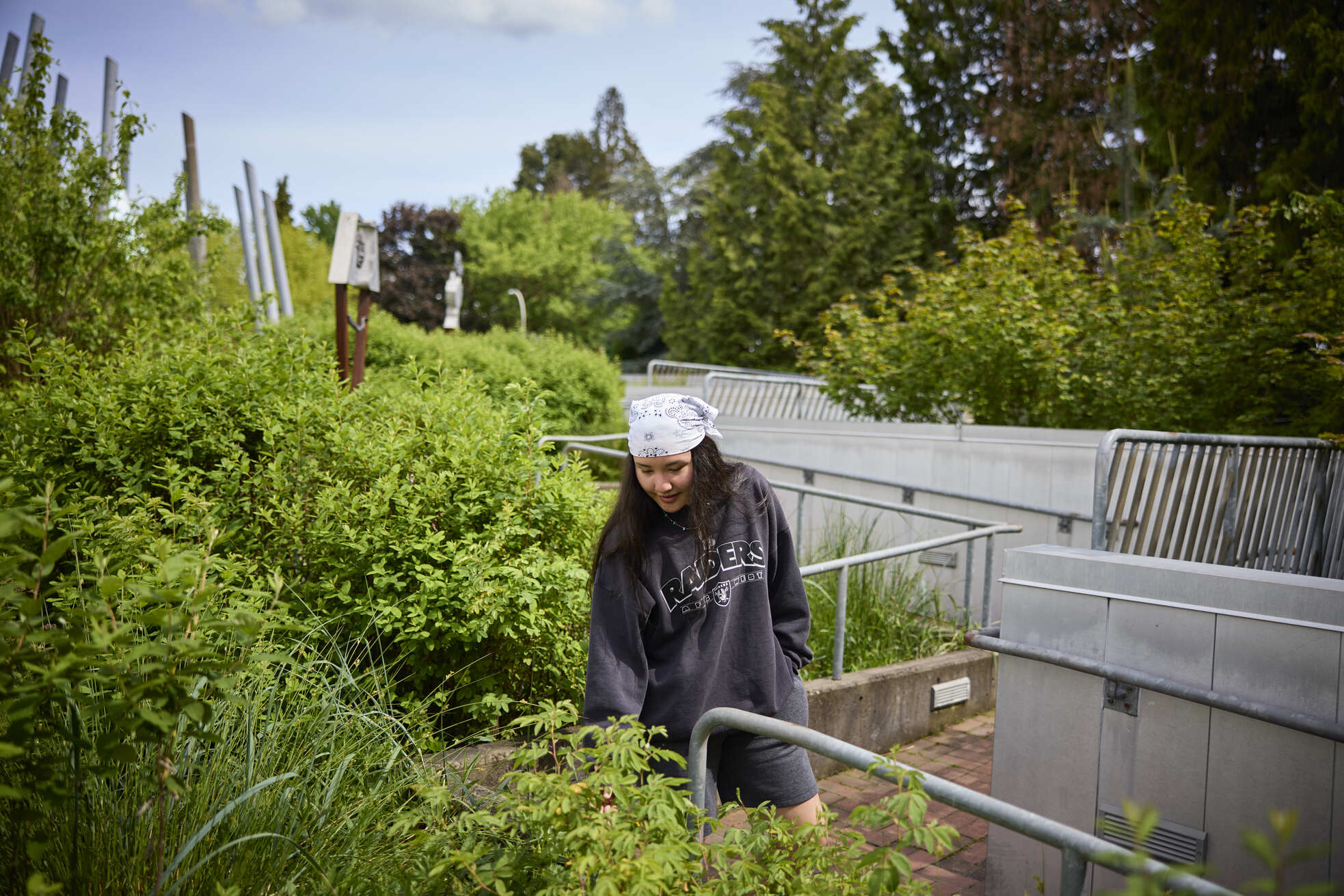 Youth in urban rooftop garden